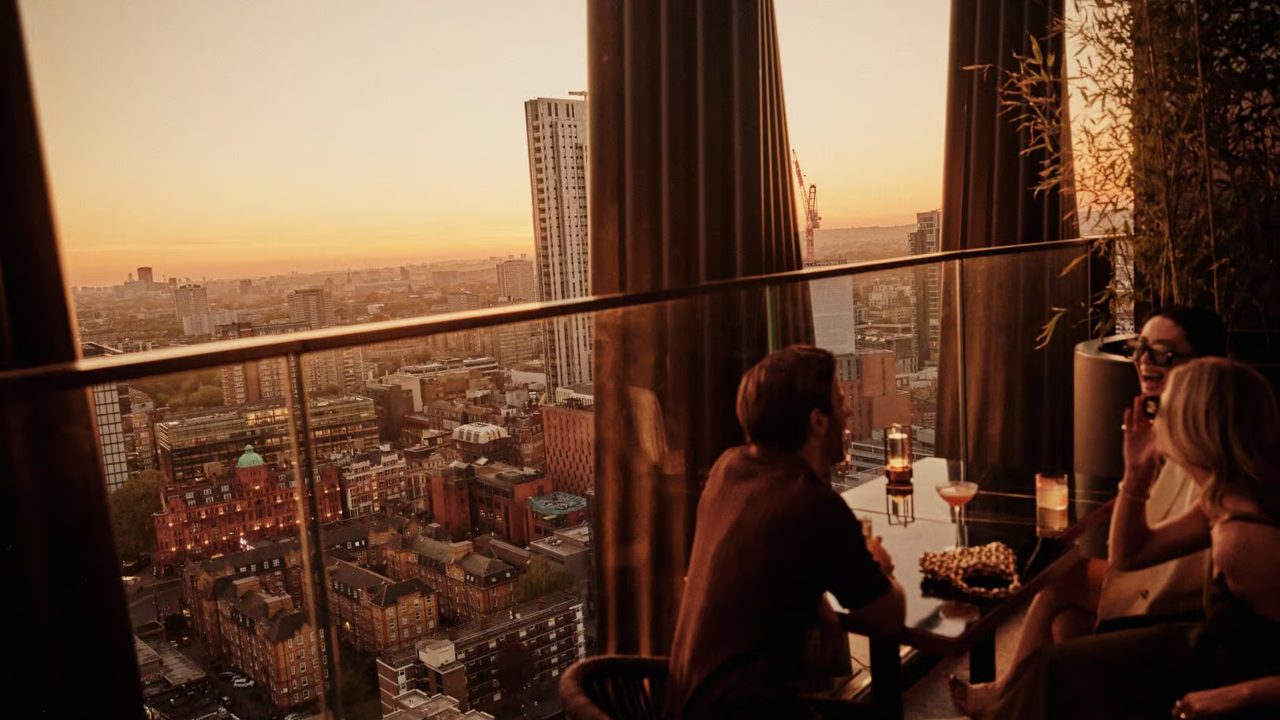 Sunset drinks on the Solaya rooftop at artotel London Hoxton